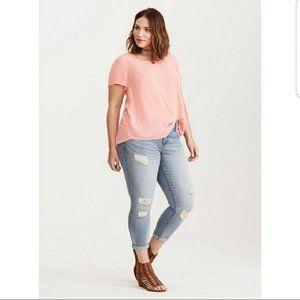 TORRID 2X Light Pink Polka Dot Georgette Top